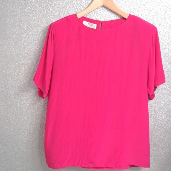 Cambridge Silk Spirit Short Sleeve Blouse    Size 14 - Picture 6 of 11